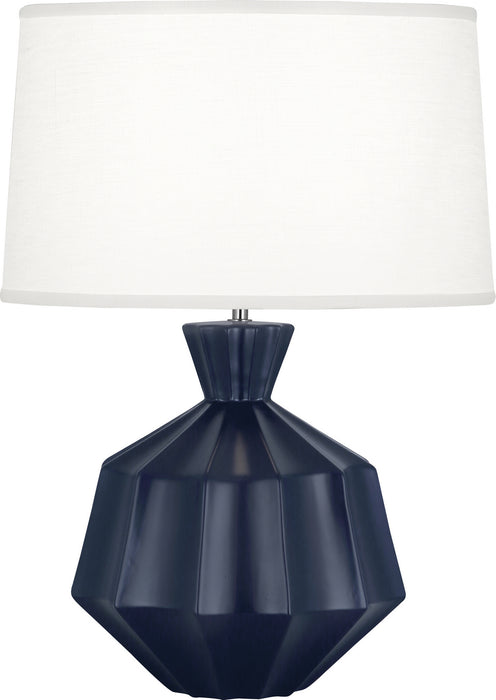 Robert Abbey MMB17 One Light Table Lamp, Matte Midnight Blue Glazed Ceramic