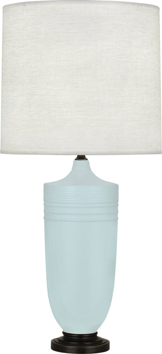 Robert Abbey MSB28 One Light Table Lamp, Matte Sky Blue Glazed Ceramic w/Deep Patina Bronze
