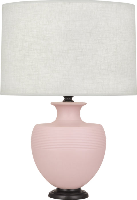 Robert Abbey MWR22 One Light Table Lamp, Matte Woodrose Glazed Ceramic w/Deep Patina Bronze
