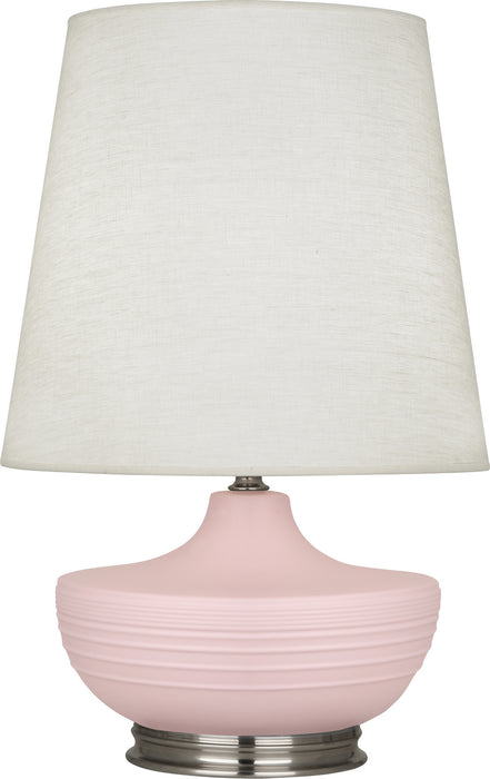 Robert Abbey MWR23 One Light Table Lamp, Matte Woodrose Glazed Ceramic w/Dark Antique Nickel