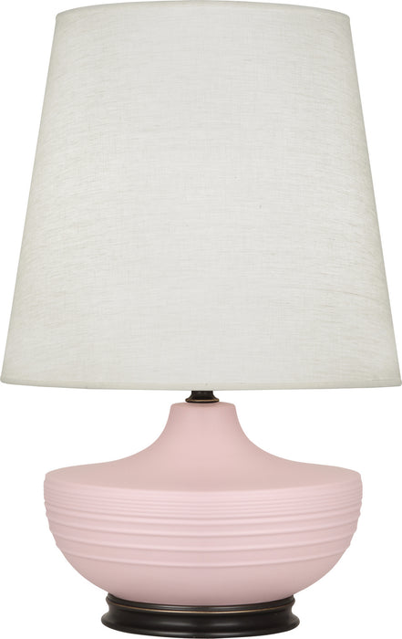 Robert Abbey MWR25 One Light Table Lamp, Matte Woodrose Glazed Ceramic w/Deep Patina Bronze