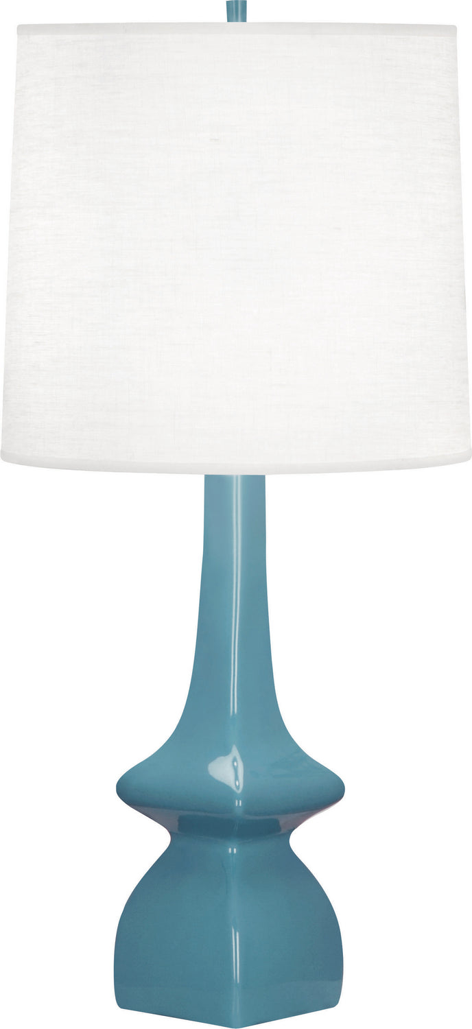 Robert Abbey OB210 One Light Table Lamp, STEEL BLUE GLAZED CERAMIC