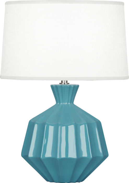 Robert Abbey OB989 One Light Accent Lamp, Steel Blue Glazed Ceramic