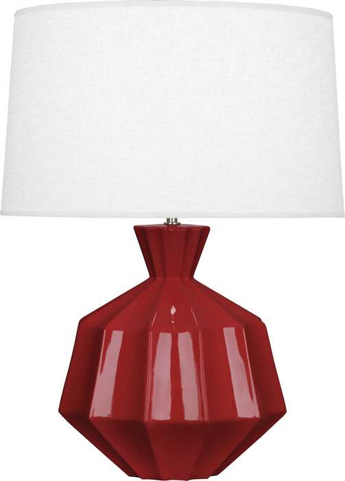 Robert Abbey OX999 One Light Table Lamp, Oxblood Glazed Ceramic