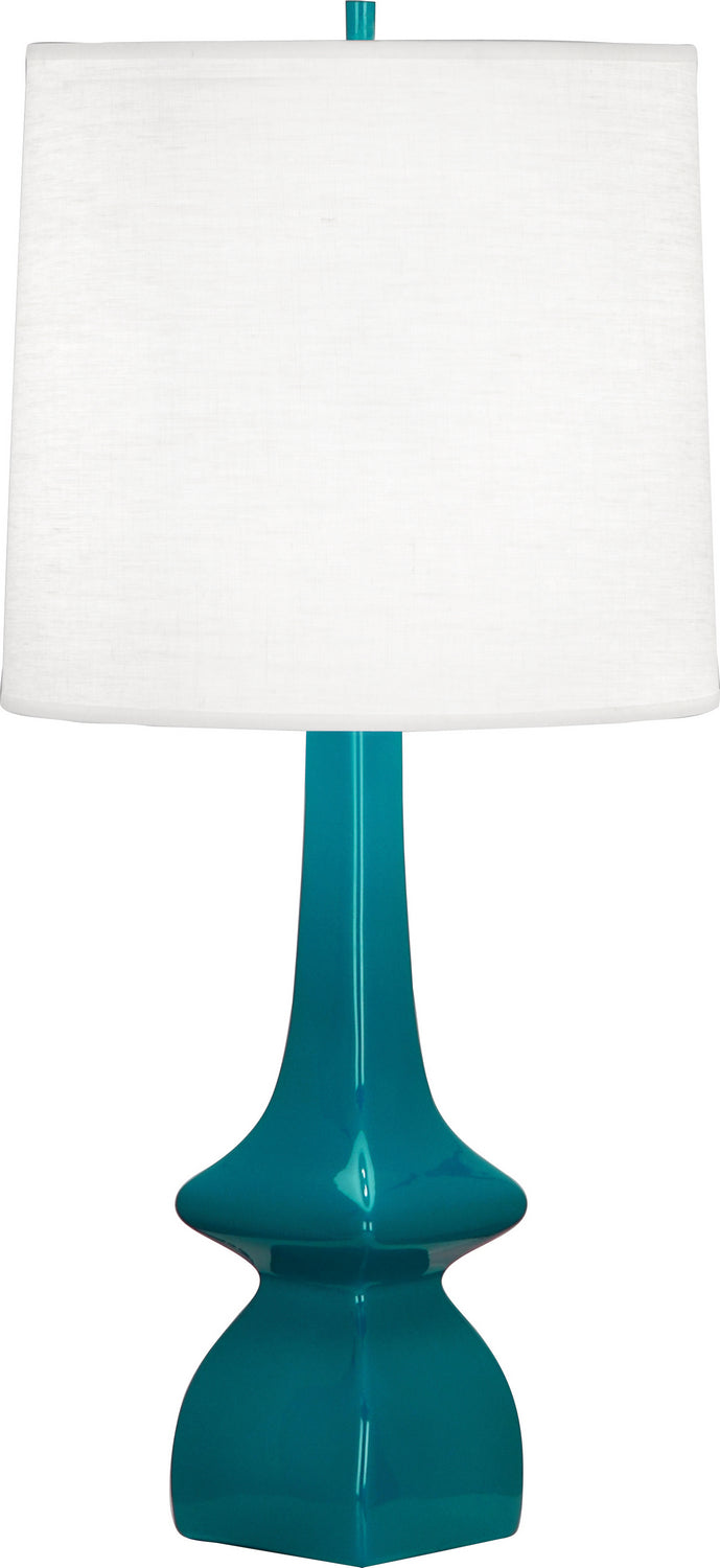 Robert Abbey PC210 One Light Table Lamp, PEACOCK GLAZED CERAMIC