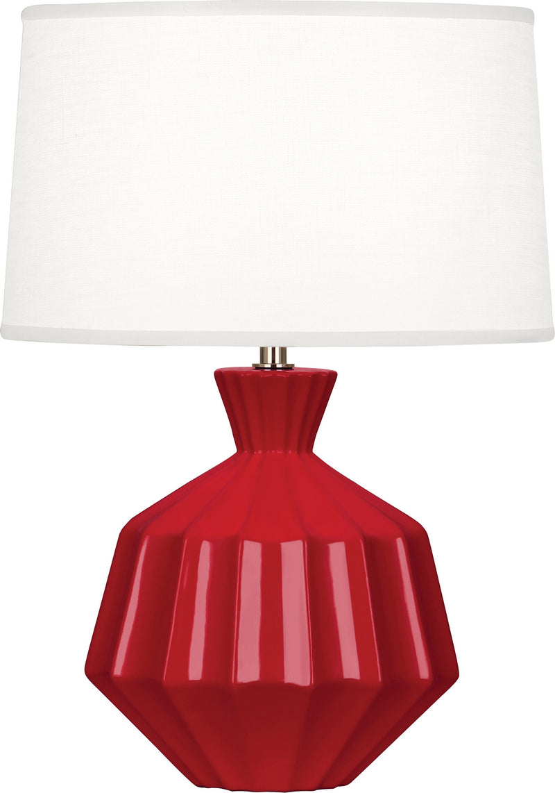 Robert Abbey RR989 One Light Accent Lamp, Ruby Red Glazed Ceramic