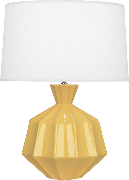 Robert Abbey SU999 One Light Table Lamp, Sunset Yellow Glazed Ceramic