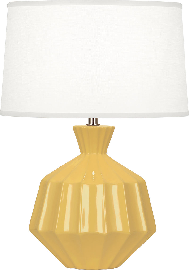 Robert Abbey SU989 One Light Accent Lamp, Sunset Yellow Glazed Ceramic