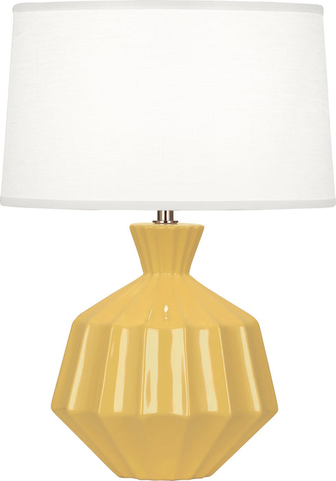 Robert Abbey SU989 One Light Accent Lamp, Sunset Yellow Glazed Ceramic