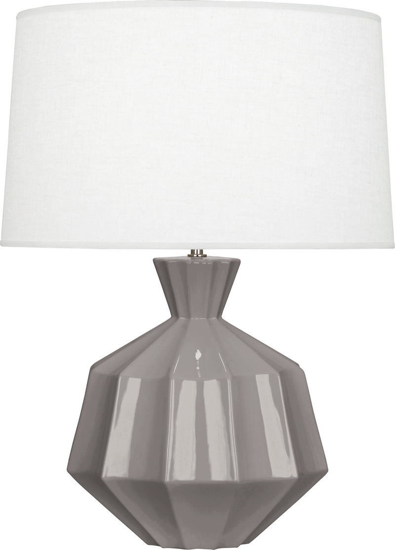Robert Abbey ST999 One Light Table Lamp, Smoky Taupe Glazed Ceramic