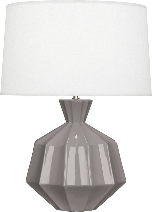 Robert Abbey ST999 One Light Table Lamp, Smoky Taupe Glazed Ceramic