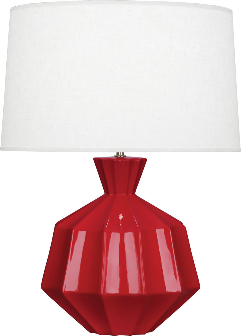 Robert Abbey RR999 One Light Table Lamp, Ruby Red Glazed Ceramic