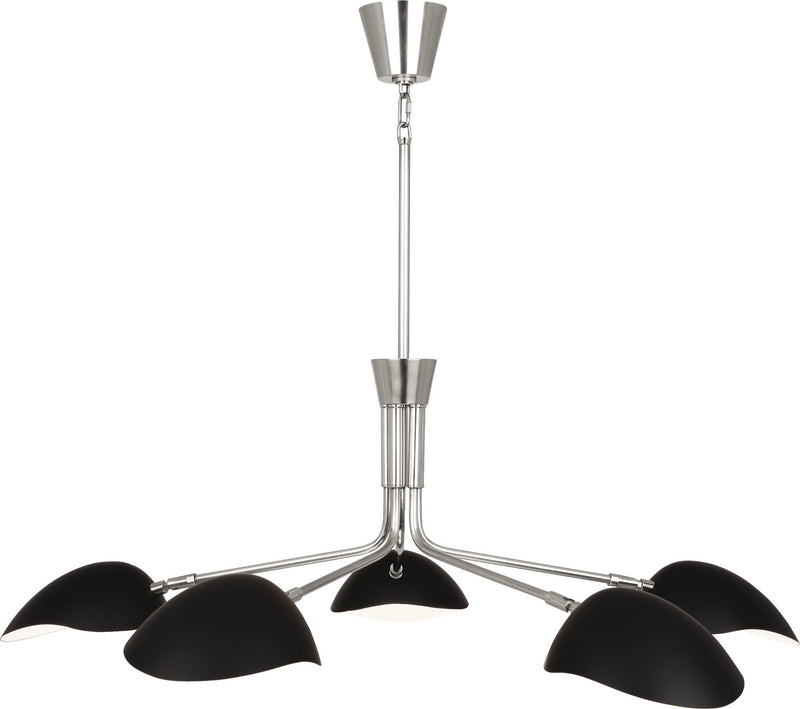 Robert Abbey S1522 Five Light Chandelier, Polished Nickel