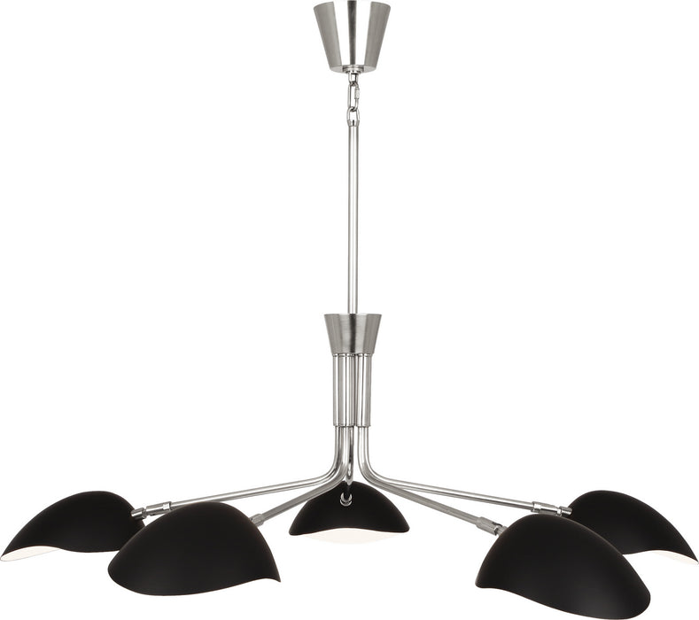 Robert Abbey S1522 Five Light Chandelier, Polished Nickel