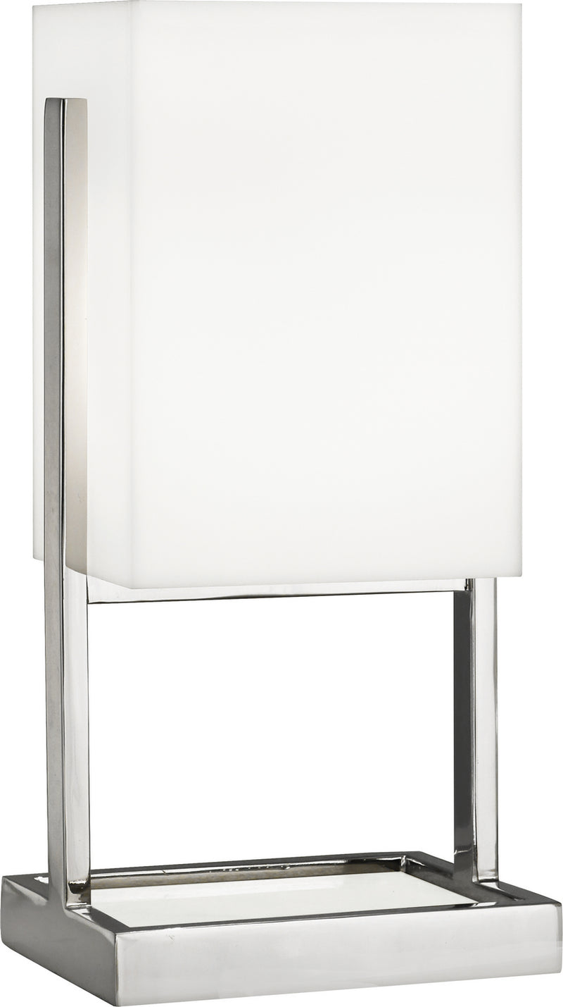 Robert Abbey S195 One Light Accent Lamp, Polished Nickel/White Marble