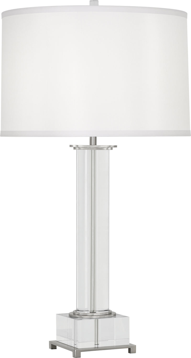 Robert Abbey S359 One Light Table Lamp, Polished Nickel w/Clear Lead Crystal