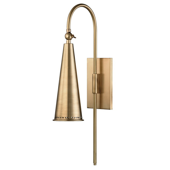Hudson Valley 1300-AGB One Light Wall Sconce, Aged Brass