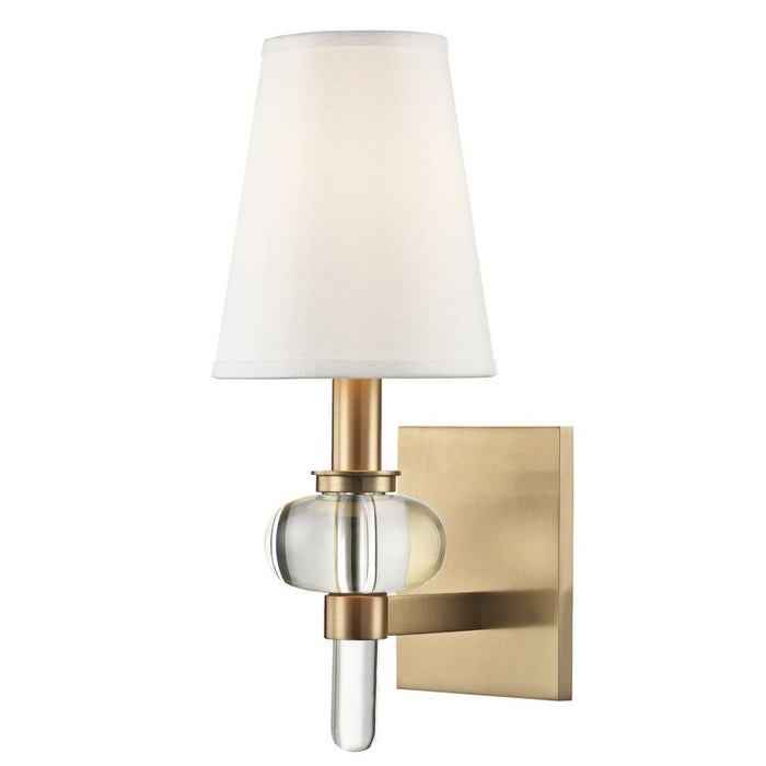 Hudson Valley 1900-AGB One Light Wall Sconce, Aged Brass