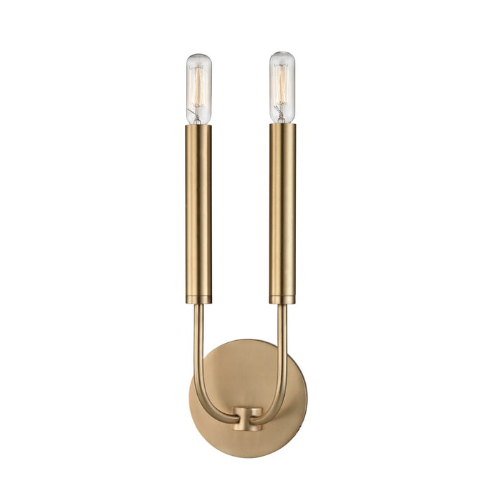 Hudson Valley 2600-AGB Two Light Wall Sconce, Aged Brass