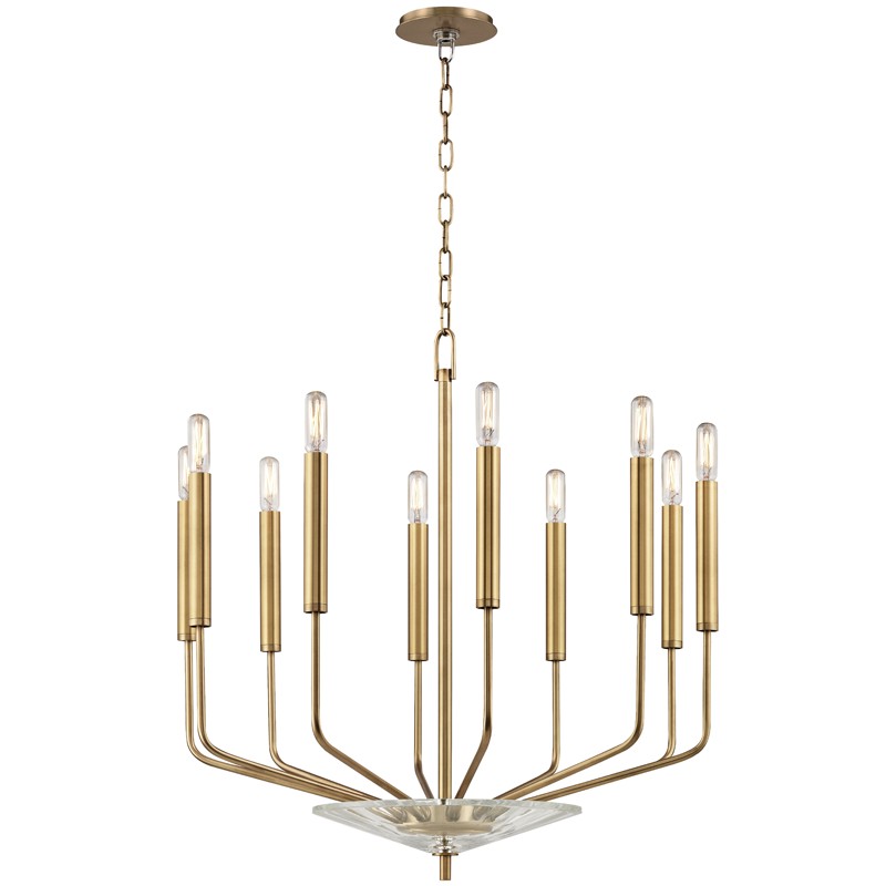 Hudson Valley 2610-AGB Ten Light Chandelier, Aged Brass