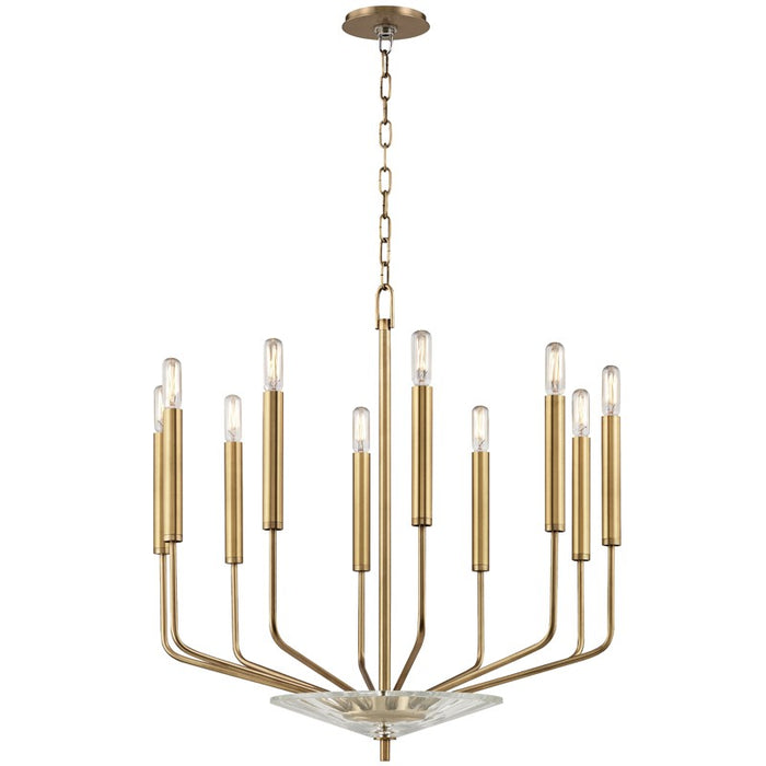 Hudson Valley 2610-AGB Ten Light Chandelier, Aged Brass