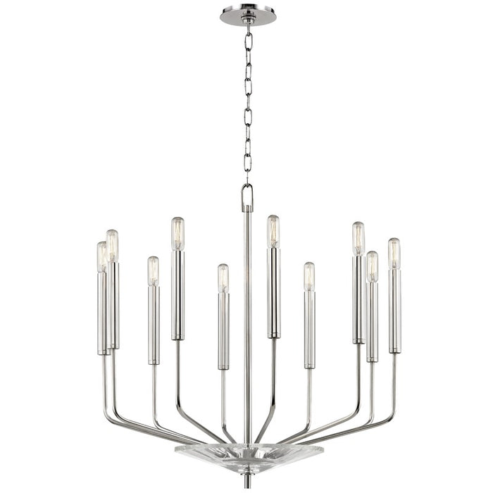 Hudson Valley 2610-PN Ten Light Chandelier, Polished Nickel