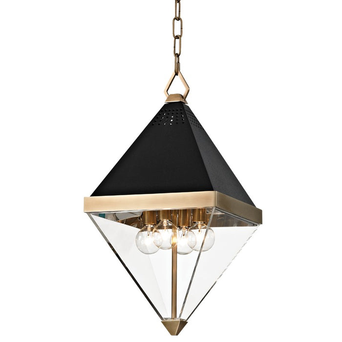 Hudson Valley 4510-AGB Four Light Lantern, Aged Brass