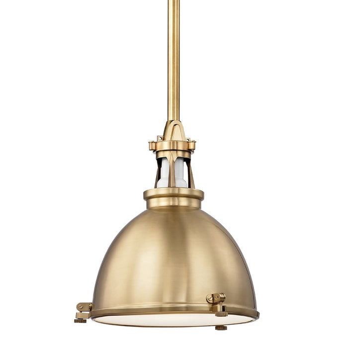Hudson Valley 4614-AGB One Light Pendant, Aged Brass