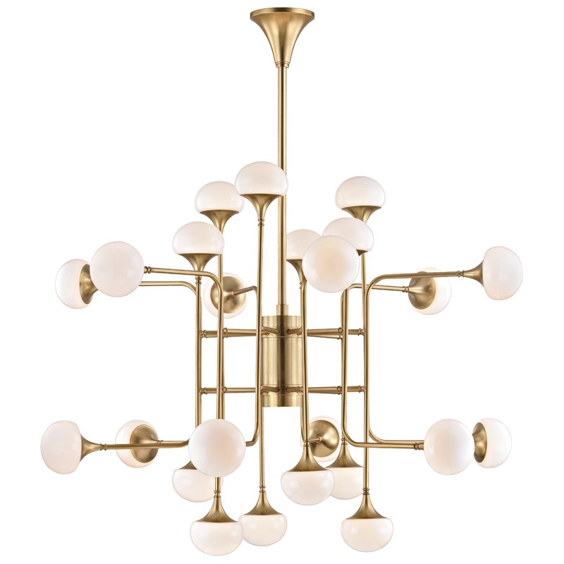 Hudson Valley 4724-AGB LED Chandelier, Aged Brass