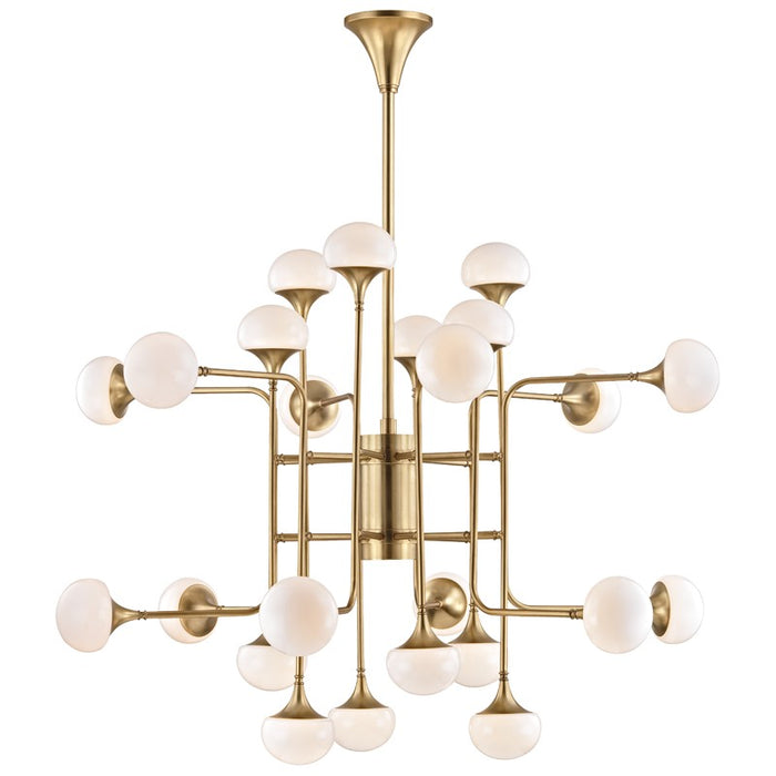 Hudson Valley 4724-AGB LED Chandelier, Aged Brass