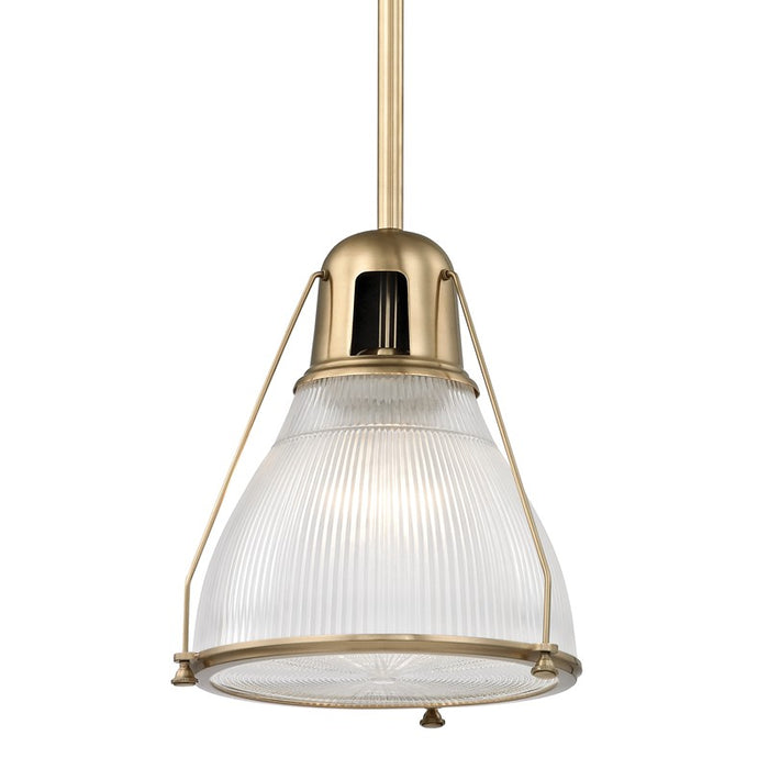 Hudson Valley 7311-AGB One Light Pendant, Aged Brass