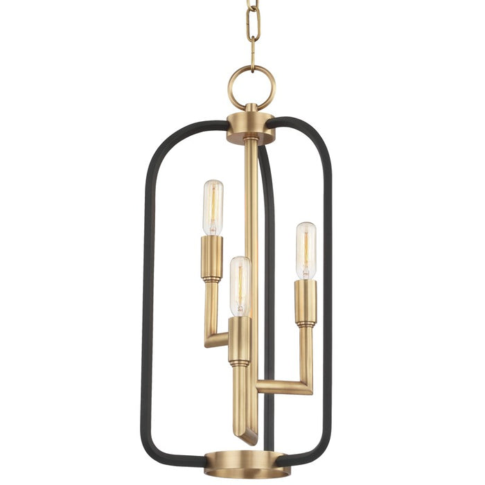 Hudson Valley 8313-AGB Three Light Lantern, Aged Brass