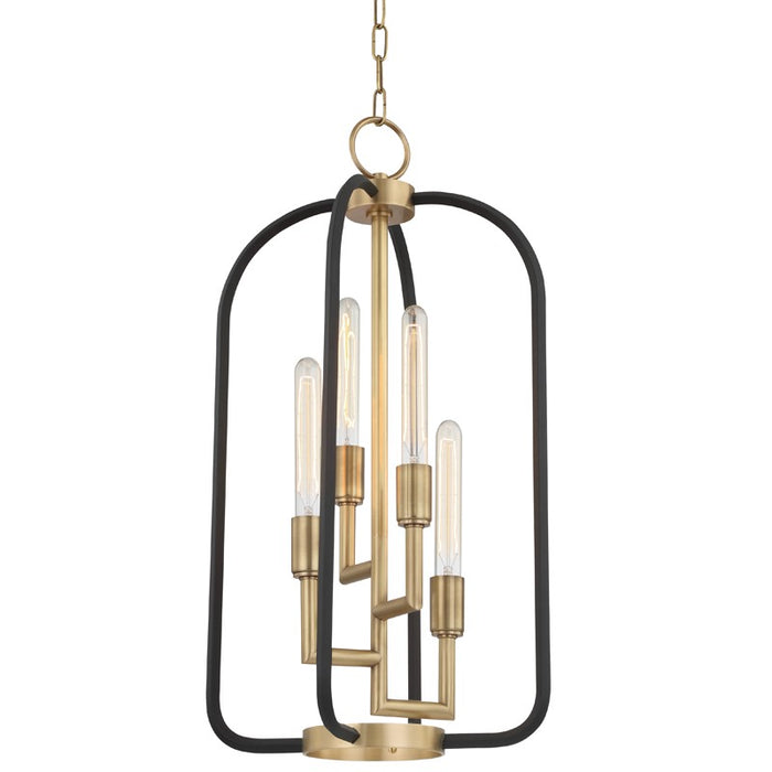 Hudson Valley 8314-AGB Four Light Lantern, Aged Brass