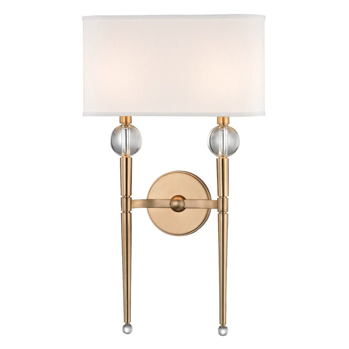 Hudson Valley 8422-AGB Two Light Wall Sconce, Aged Brass