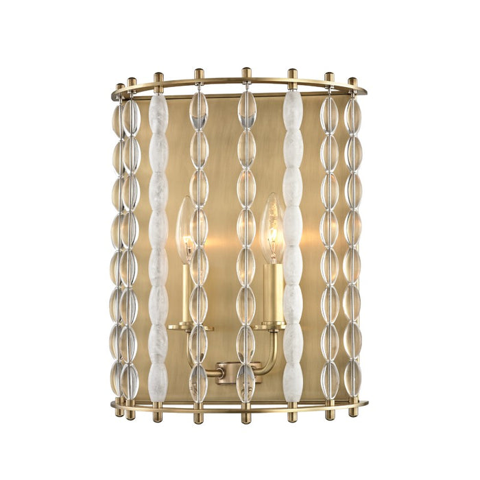 Hudson Valley 9300-AGB Two Light Wall Sconce, Aged Brass