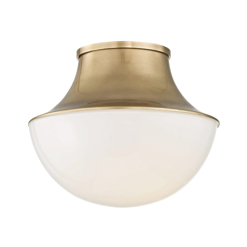 Hudson Valley 9411-AGB One Light Flush Mount, Aged Brass