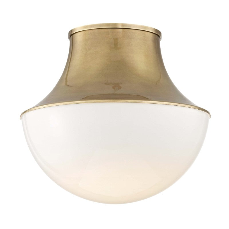 Hudson Valley 9415-AGB One Light Flush Mount, Aged Brass