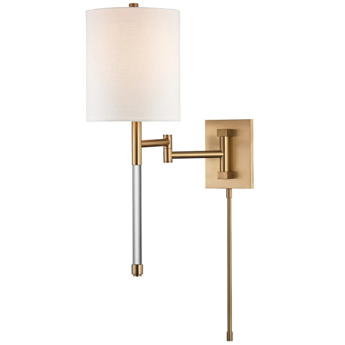Hudson Valley 9421-AGB One Light Wall Sconce, Aged Brass