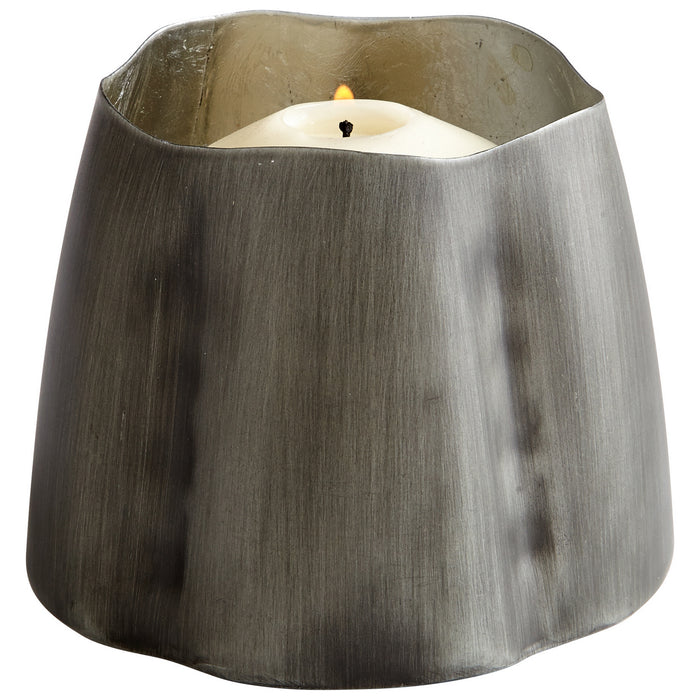 Cyan 07127 Candleholder, Antique Zinc/Silver Leaf