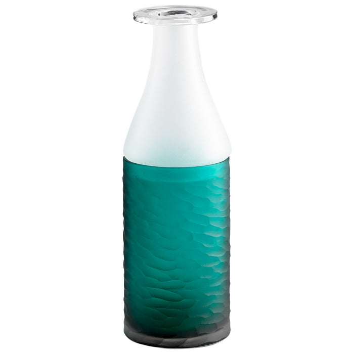 Cyan 07355 Vase, Clear Frost/Teal
