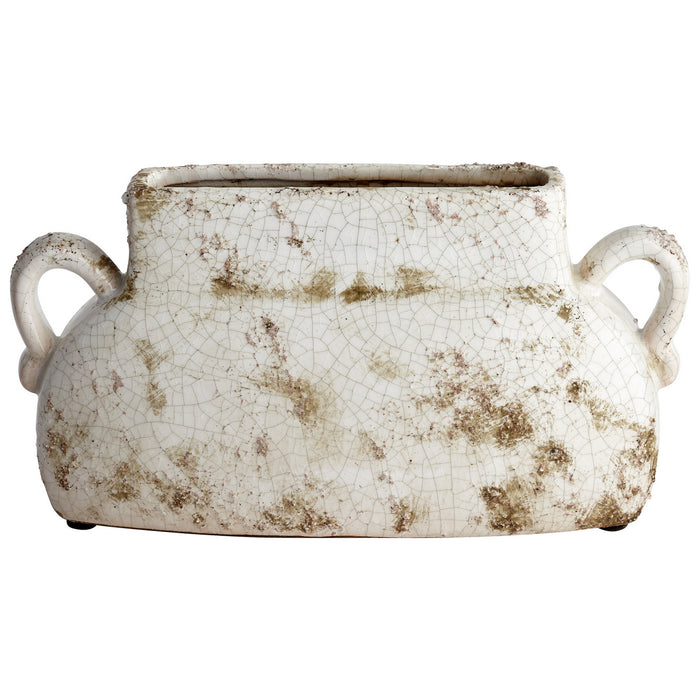 Cyan 07394 Planter, White Glaze