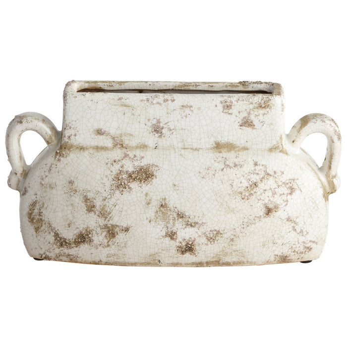 Cyan 07395 Planter, White Glaze