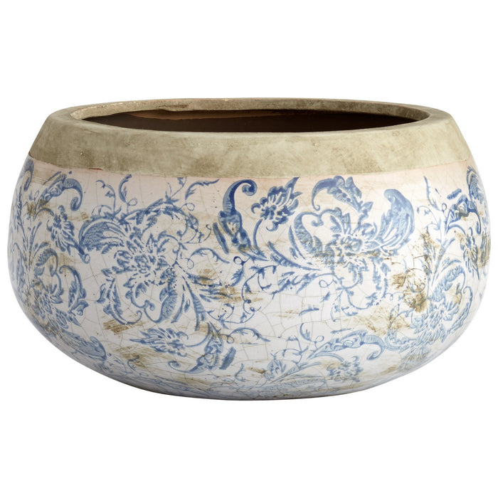 Cyan 07407 Planter, Blue And White