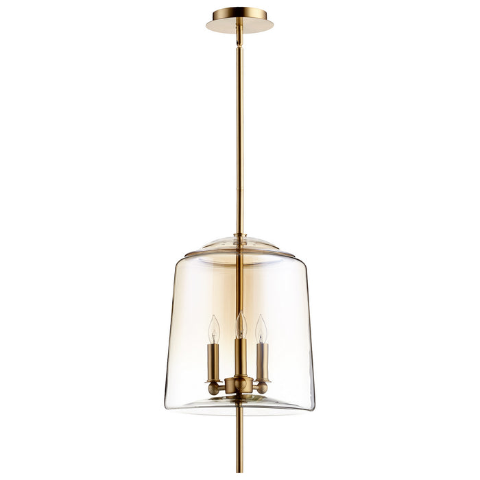 Cyan 07592 Three Light Pendant, Satin Brass