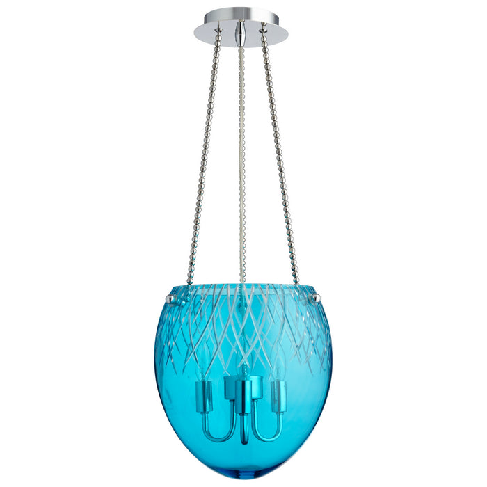 Cyan 07639 Three Light Pendant, Chrome