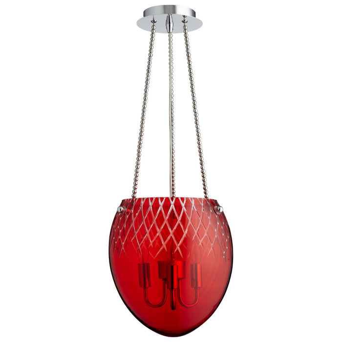 Cyan 07643 Three Light Pendant, Chrome