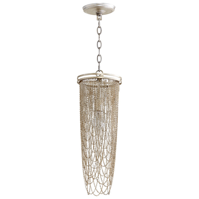 Cyan 07969 One Light Pendant, Aged Silver Leaf