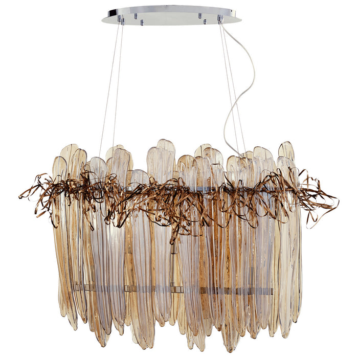 Cyan 07984 Five Light Island Pendant, Chrome And Copper