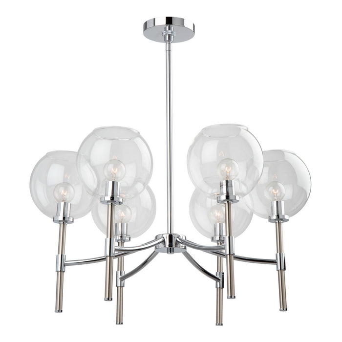 Artcraft SC13126CB Six Light Chandelier, Chrome & Brushed Nickel