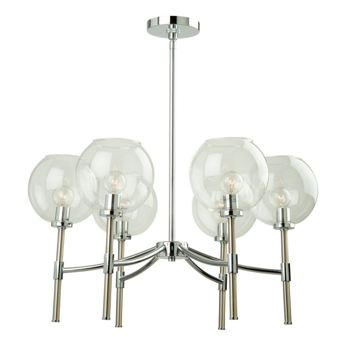 Artcraft SC13126CB Six Light Chandelier, Chrome & Brushed Nickel